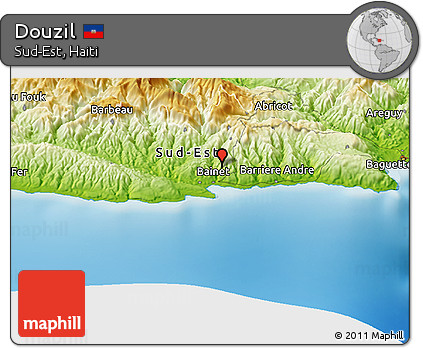 Physical Panoramic Map of Douzil