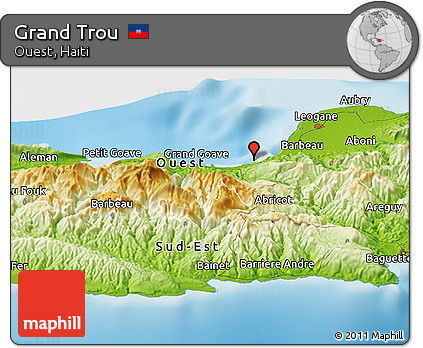 Physical Panoramic Map of Grand Trou