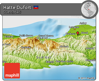 Physical Panoramic Map of Hatte Dufort