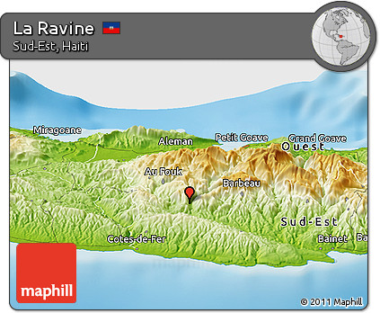 Physical Panoramic Map of La Ravine