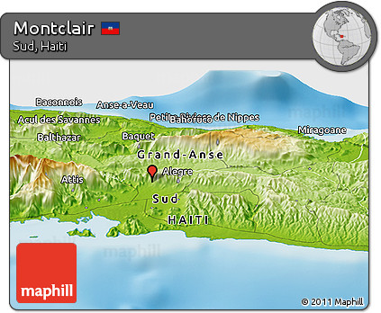 Physical Panoramic Map of Montclair