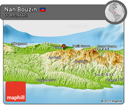 Physical Panoramic Map of Nan Bouzin