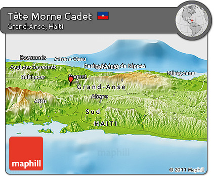 Physical Panoramic Map of Tête Morne Cadet