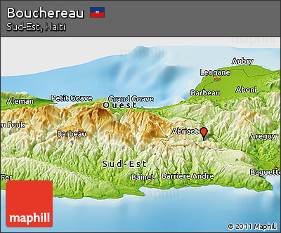 Physical Panoramic Map of Bouchereau