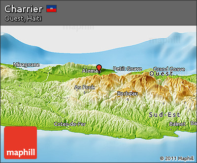 Physical Panoramic Map of Charrier