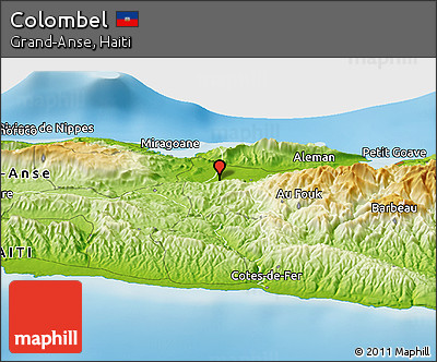 Physical Panoramic Map of Colombel