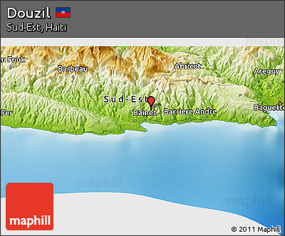Physical Panoramic Map of Douzil