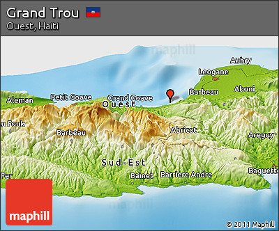Physical Panoramic Map of Grand Trou