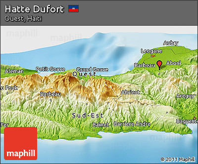 Physical Panoramic Map of Hatte Dufort