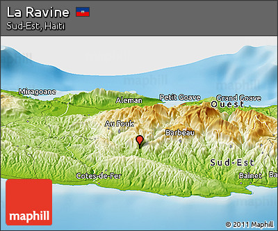 Physical Panoramic Map of La Ravine