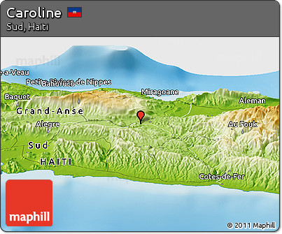 Physical Panoramic Map of Caroline