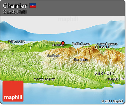 Physical Panoramic Map of Charrier