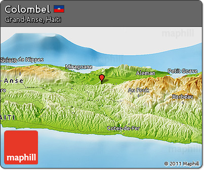 Physical Panoramic Map of Colombel