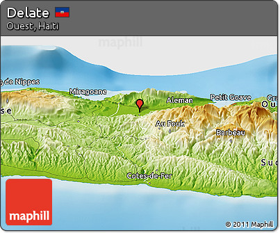 Physical Panoramic Map of Delate