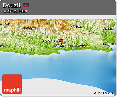 Physical Panoramic Map of Douzil