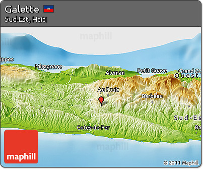 Physical Panoramic Map of Galette