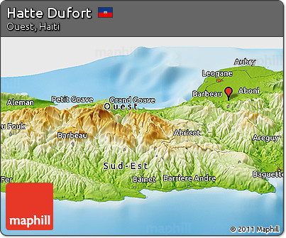 Physical Panoramic Map of Hatte Dufort
