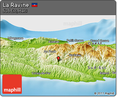 Physical Panoramic Map of La Ravine