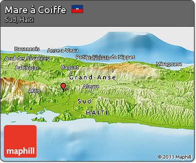 Physical Panoramic Map of Mare à Coiffe