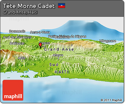 Physical Panoramic Map of Tête Morne Cadet