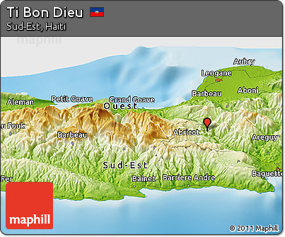 Physical Panoramic Map of Ti Bon Dieu