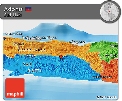 Political Panoramic Map of Adonis
