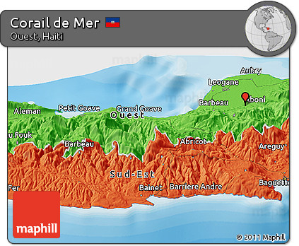 Political Panoramic Map of Corail De Mer