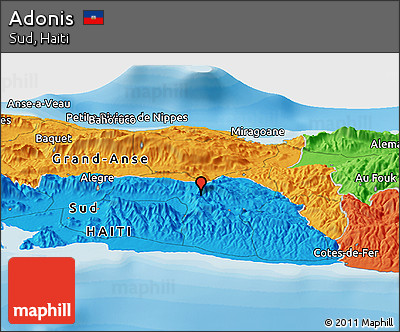 Political Panoramic Map of Adonis