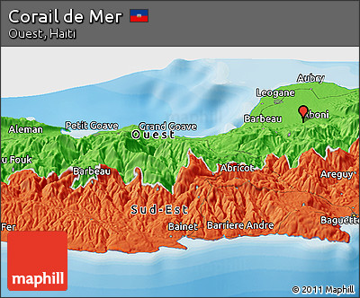 Political Panoramic Map of Corail De Mer