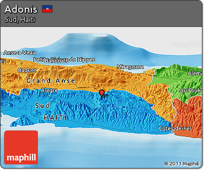 Political Panoramic Map of Adonis