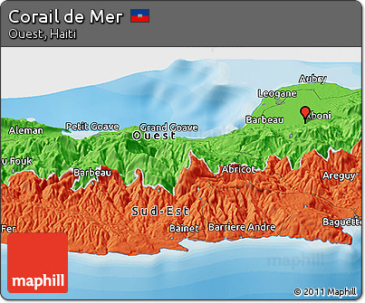 Political Panoramic Map of Corail De Mer