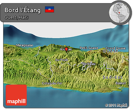 Satellite Panoramic Map of Bord L'Étang