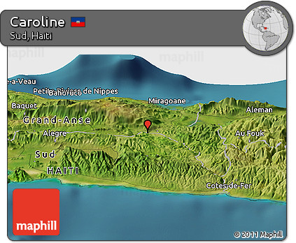 Satellite Panoramic Map of Caroline