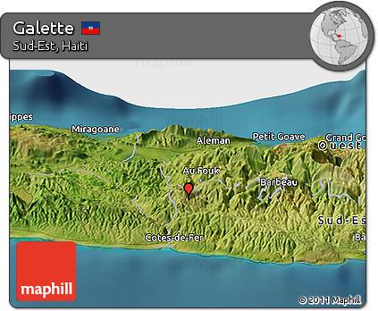 Satellite Panoramic Map of Galette