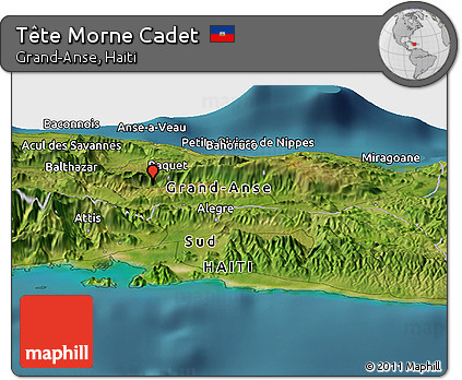Satellite Panoramic Map of Tête Morne Cadet