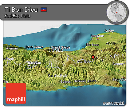 Satellite Panoramic Map of Ti Bon Dieu