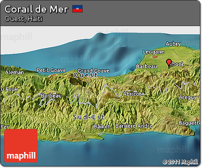 Satellite Panoramic Map of Corail De Mer