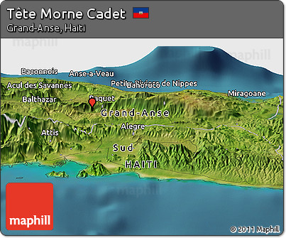 Satellite Panoramic Map of Tête Morne Cadet