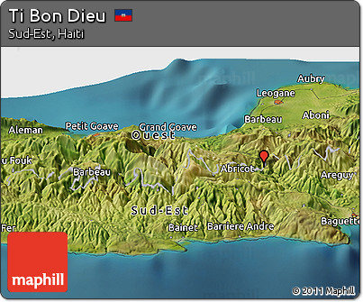 Satellite Panoramic Map of Ti Bon Dieu