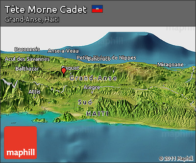 Satellite Panoramic Map of Tête Morne Cadet