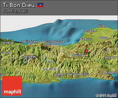 Satellite Panoramic Map of Ti Bon Dieu