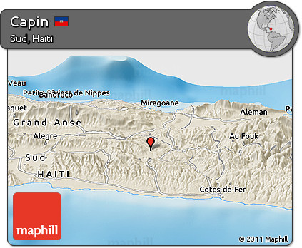 Shaded Relief Panoramic Map of Capin