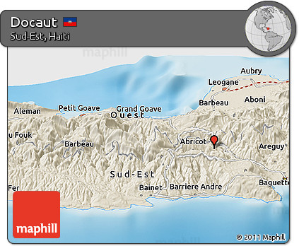 Shaded Relief Panoramic Map of Docaut