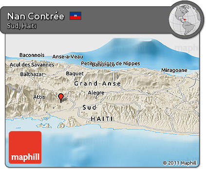 Shaded Relief Panoramic Map of Nan Contrée