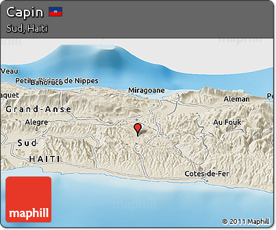 Shaded Relief Panoramic Map of Capin