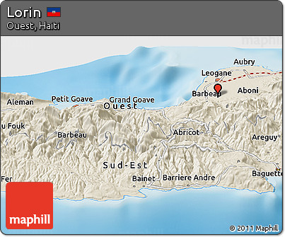Shaded Relief Panoramic Map of Lorin