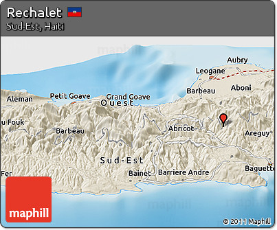 Shaded Relief Panoramic Map of Rechalet