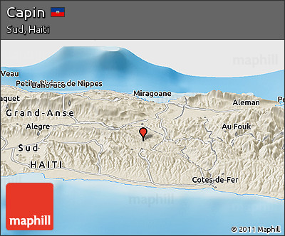 Shaded Relief Panoramic Map of Capin