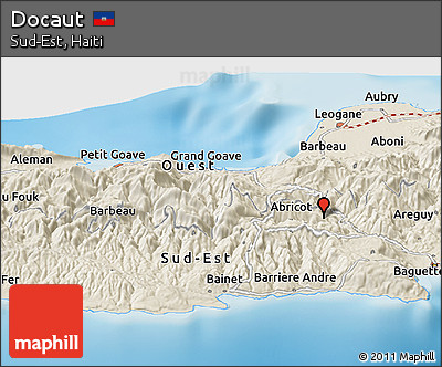 Shaded Relief Panoramic Map of Docaut