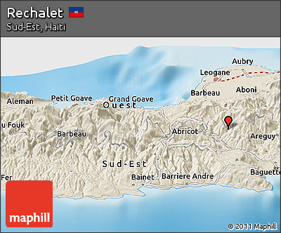 Shaded Relief Panoramic Map of Rechalet